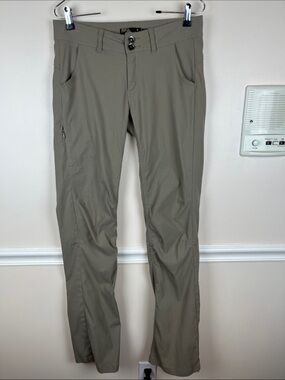 Prana Halle Convertible Pants, Tan, Size 6 Tall, Hiking, Outdoors, Excellent Con